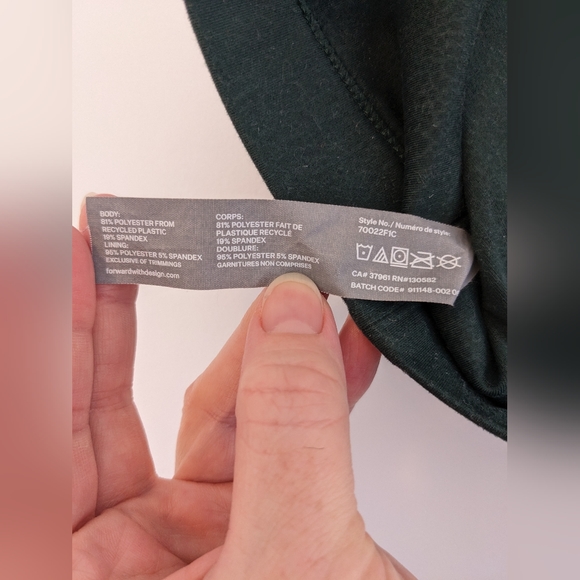 FWD Hunter Green Cross back sports bra with pads size XL - Picture 6 of 7